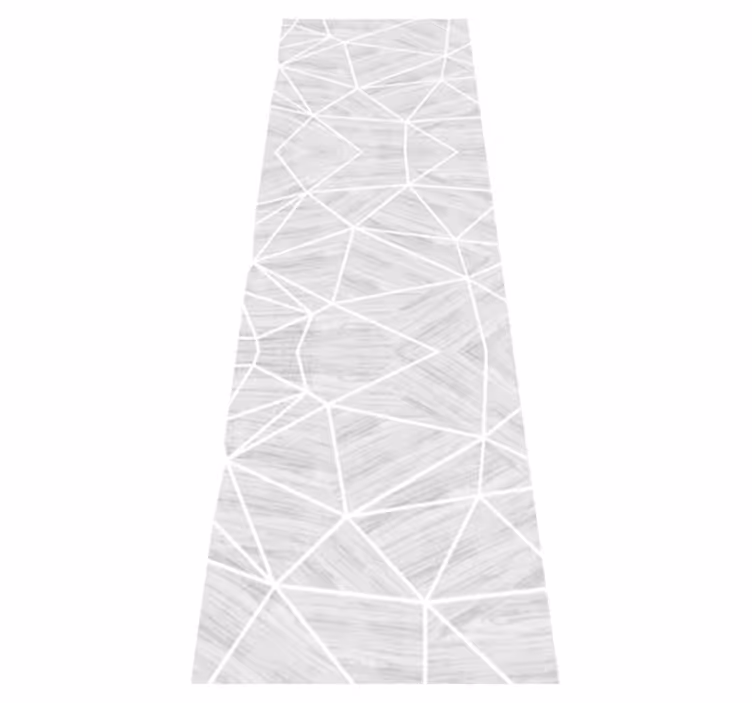 Texture rug in white and silver geometric wood pattern - TenStickers