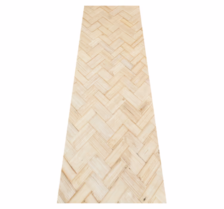 Texture rug in white herringbone wood style - TenStickers