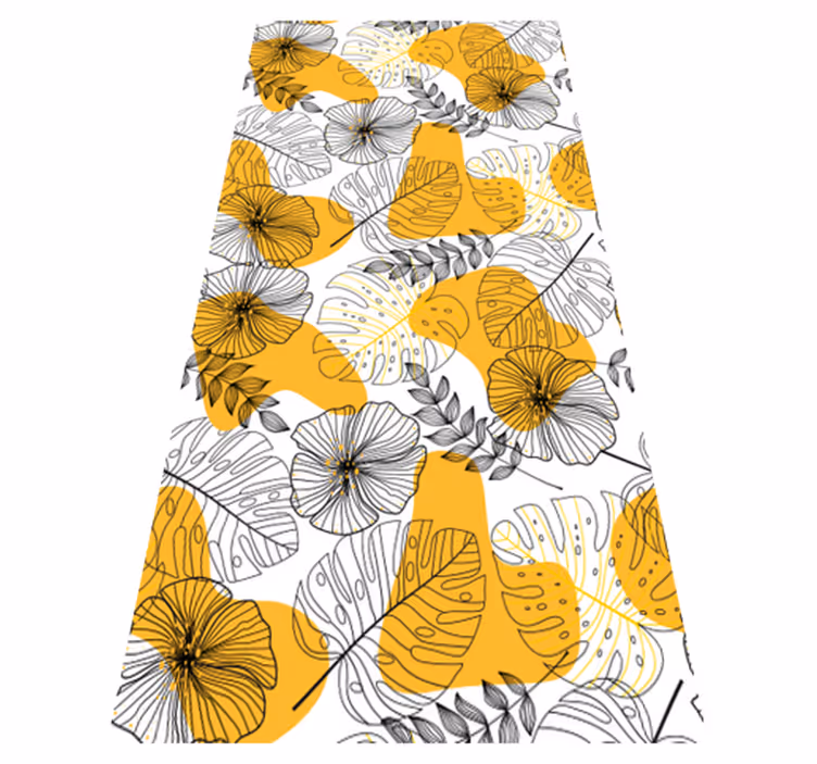 Texture rug with floral design pattern - TenStickers