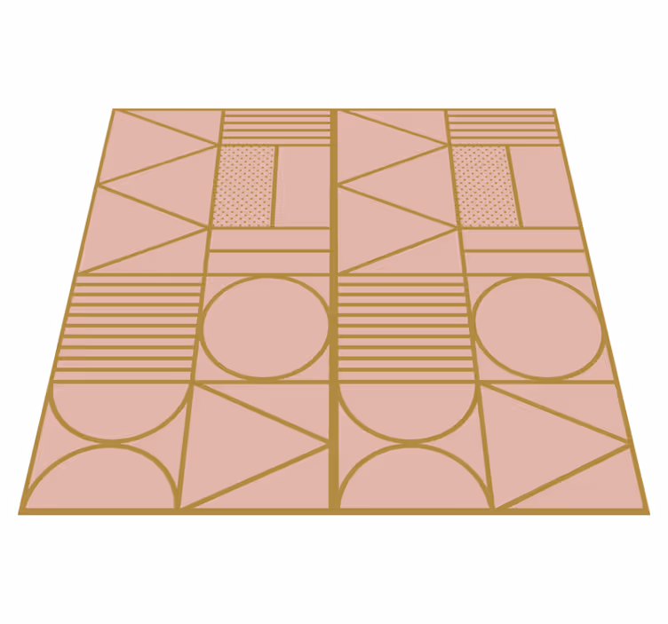 Texture rug in gold and pink color blocks - TenStickers