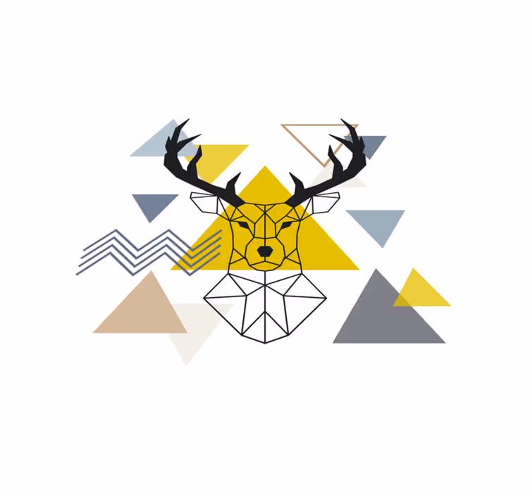 Geometric rug featuring a geometric stag - TenStickers