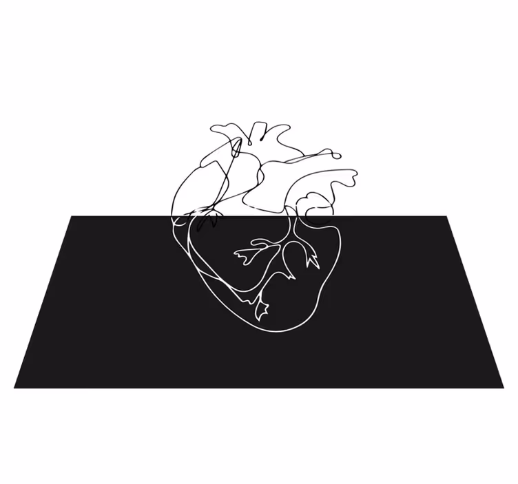 Geometric rug geometrical heart lineart - TenStickers