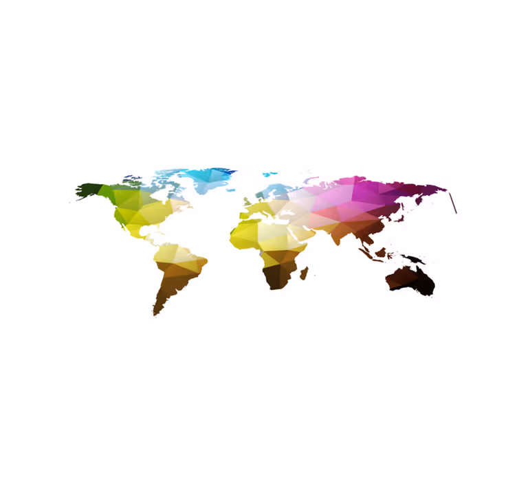 Geometric rug triangle world map - TenStickers
