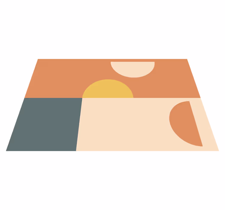 Geometric rug featuring semi-circles and rectangles - TenStickers