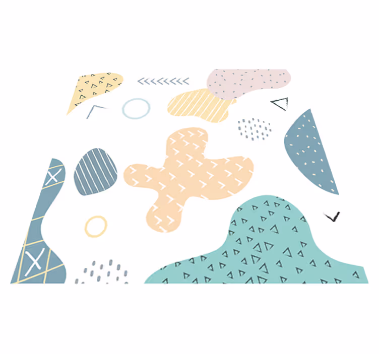 Geometric rug with a grunge geometric pattern - TenStickers