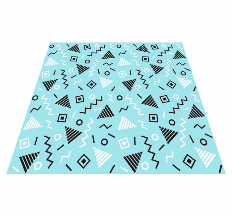 Geometric rug in 80s memphis style pattern - TenStickers