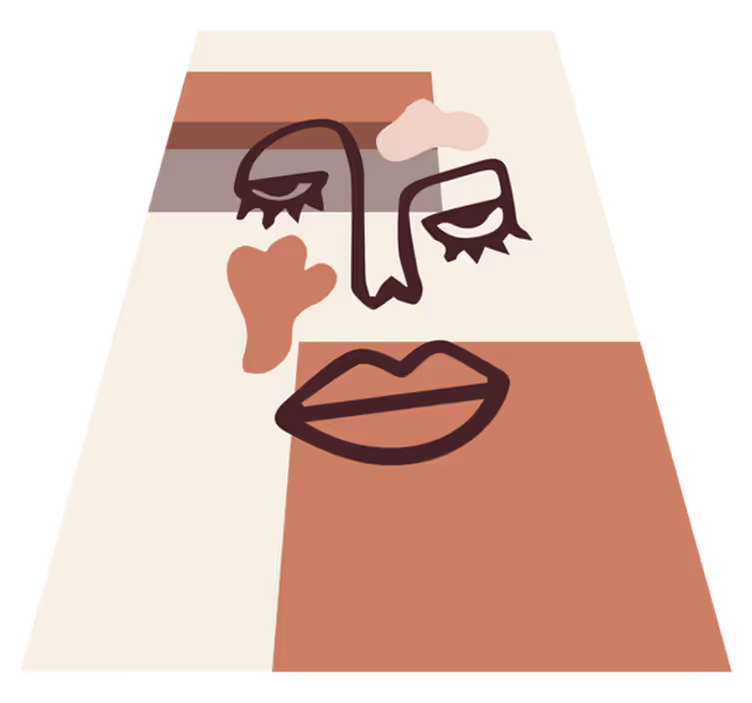 Geometric rug abstract woman face design - TenStickers