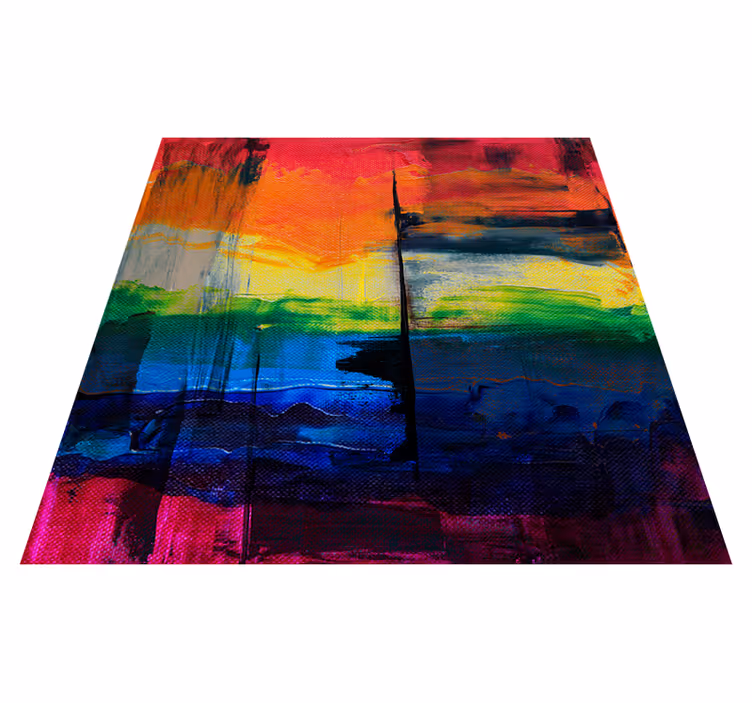 Geometric rug in multicolored squares and rectangles - TenStickers