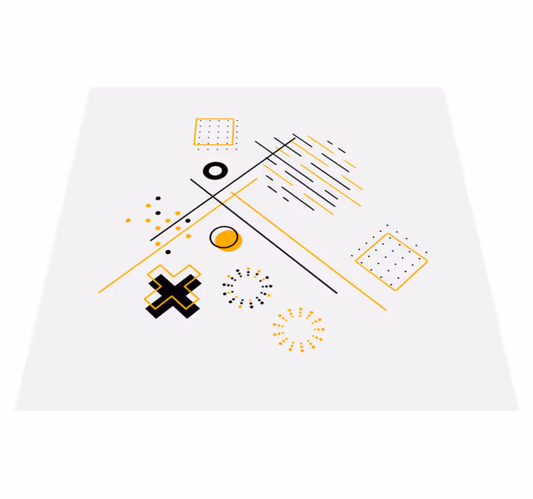 Geometric rug with concentric circles design - TenStickers