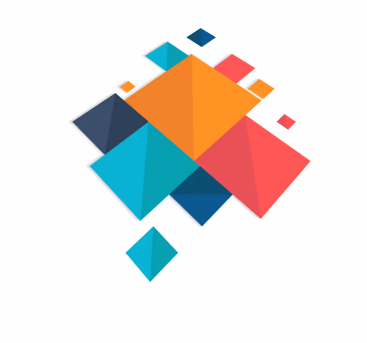 Geometric rug in vibrant squares - TenStickers
