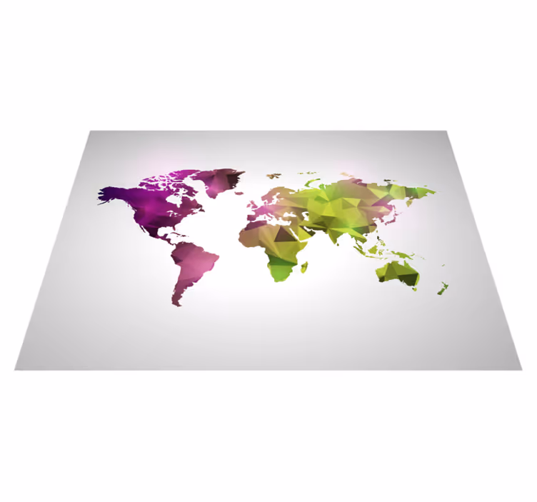 Geometric rug geometric world map - TenStickers