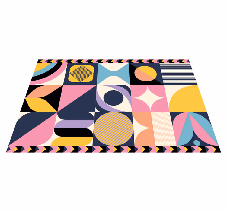 Geometric rug with multi-figure geometric art design - TenStickers