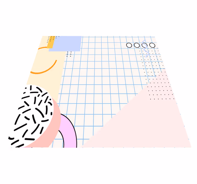 Geometric rug in colorful 80s abstract squares - TenStickers