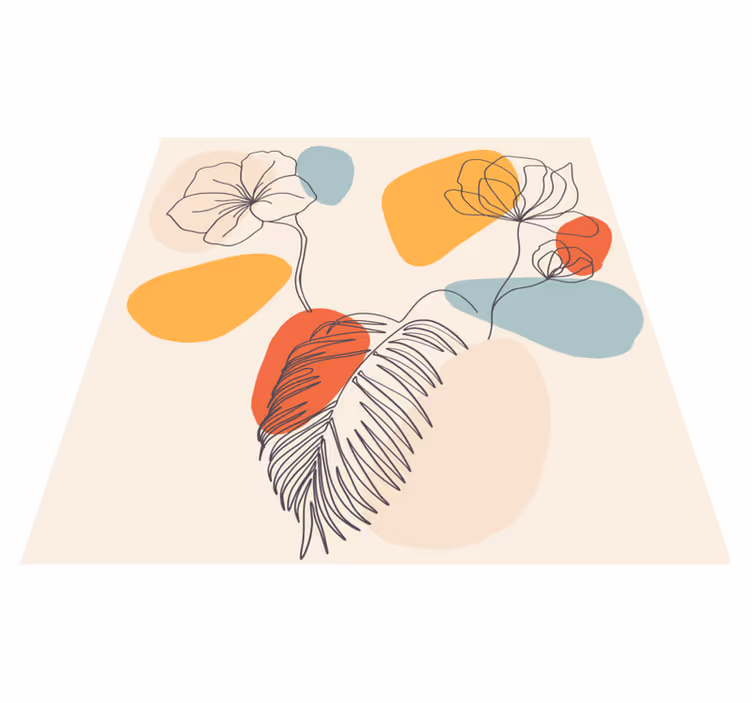 Geometric rug with botanical wall art design - TenStickers