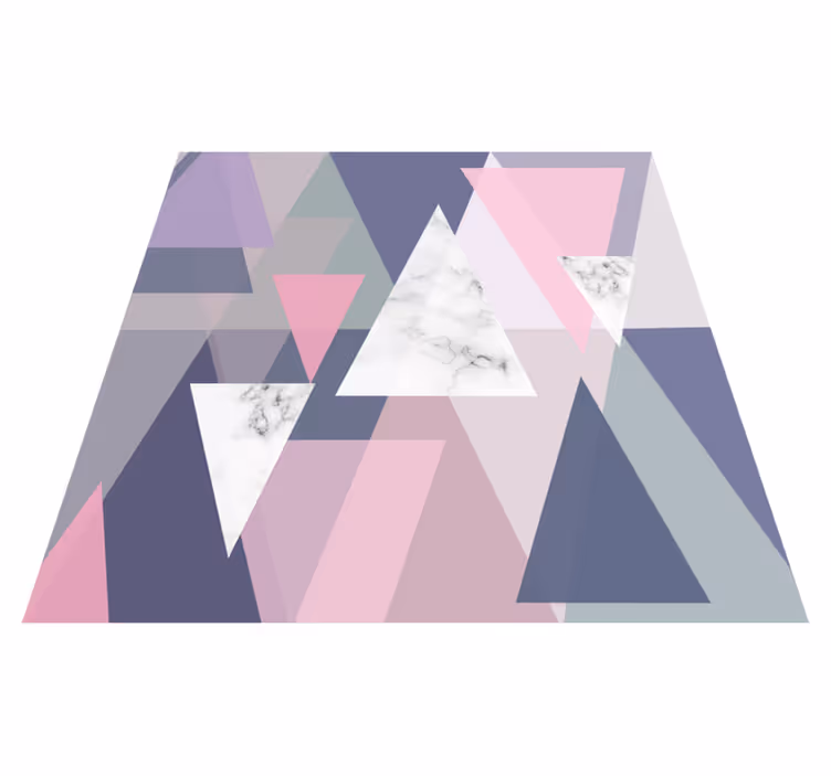 Geometric rug with 3d triangle wall art - TenStickers