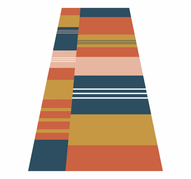 Geometric rug abstract block lines - TenStickers