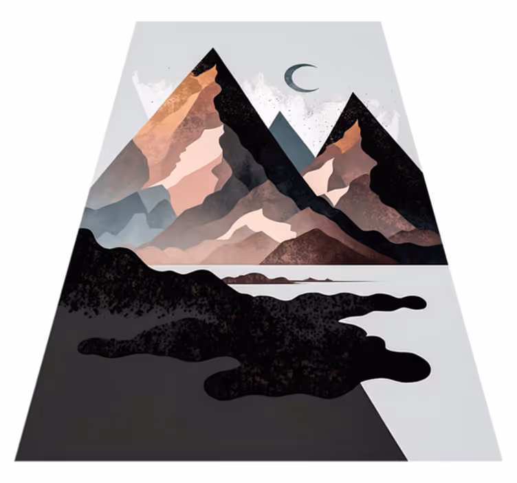 Geometric rug featuring nordic geometric mountains - TenStickers