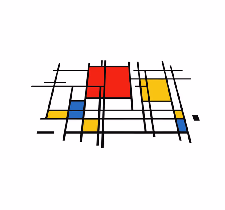 Geometric rug with geometric lines design - TenStickers