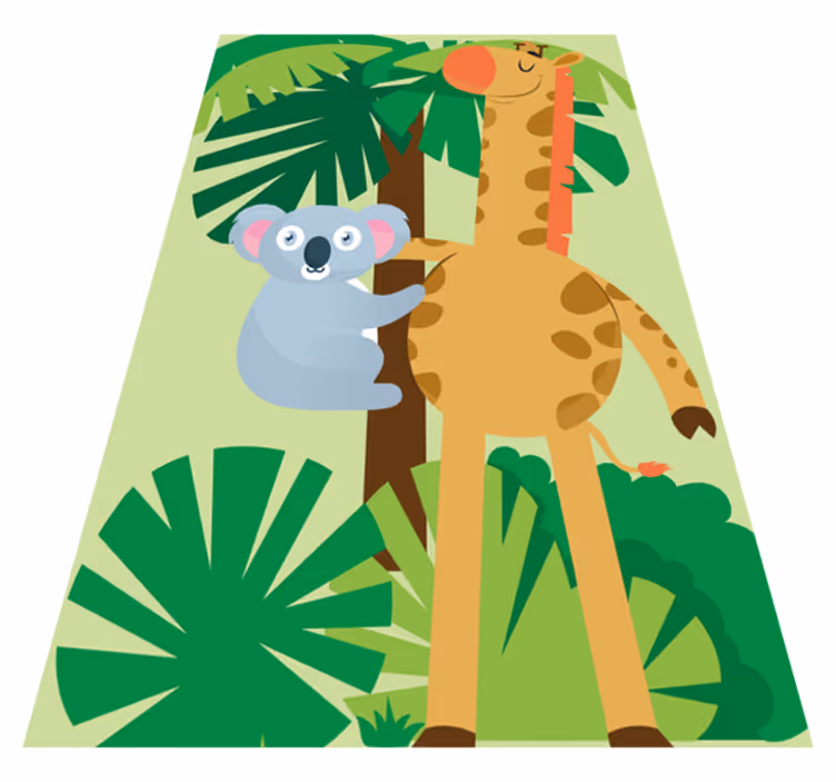 Kids carpet koalas embracing a giraffe quadres 4 - TenStickers