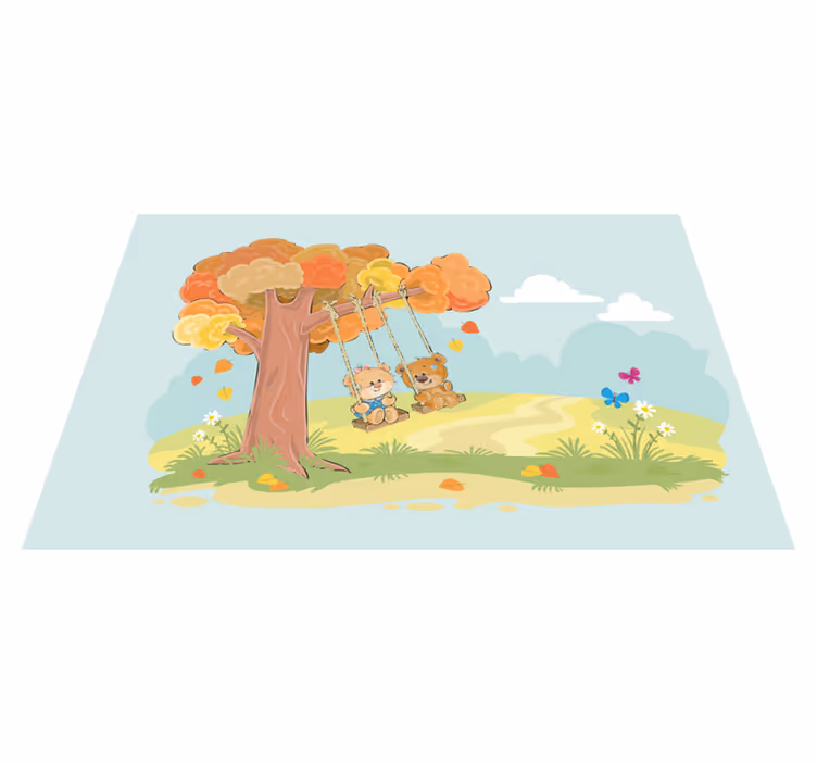 Kids carpet teddy bears in the woodland - TenStickers