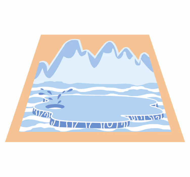 Kids carpet blue ice mountains design - TenStickers