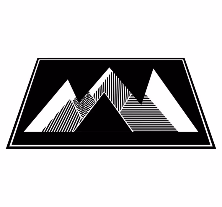 Kids carpet black and white striped mountains - TenStickers