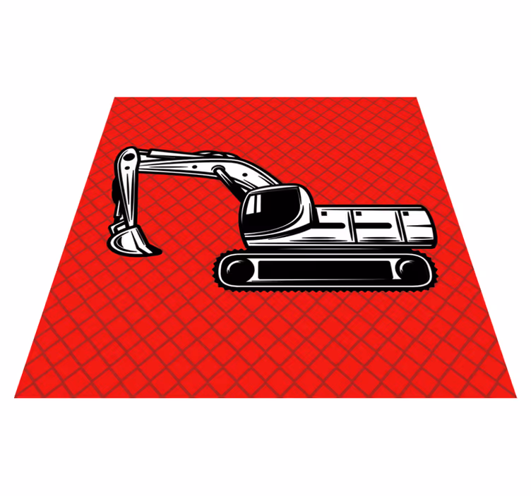 Kids carpet monocolor big excavator design - TenStickers