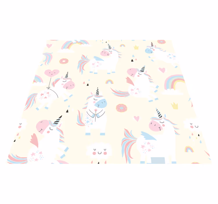 Kids carpet happy unicorns in wonderland - TenStickers