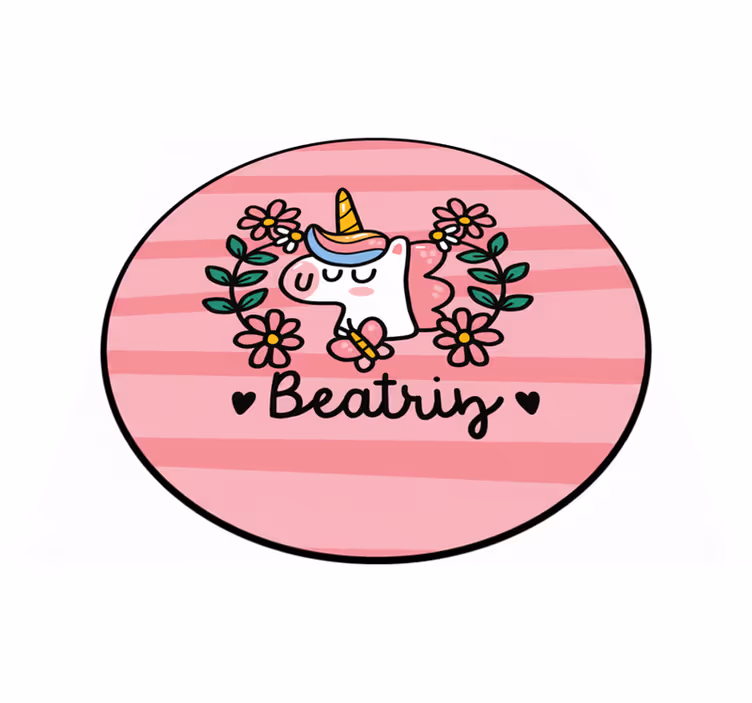 Kids carpet cute flower unicorn design - TenStickers