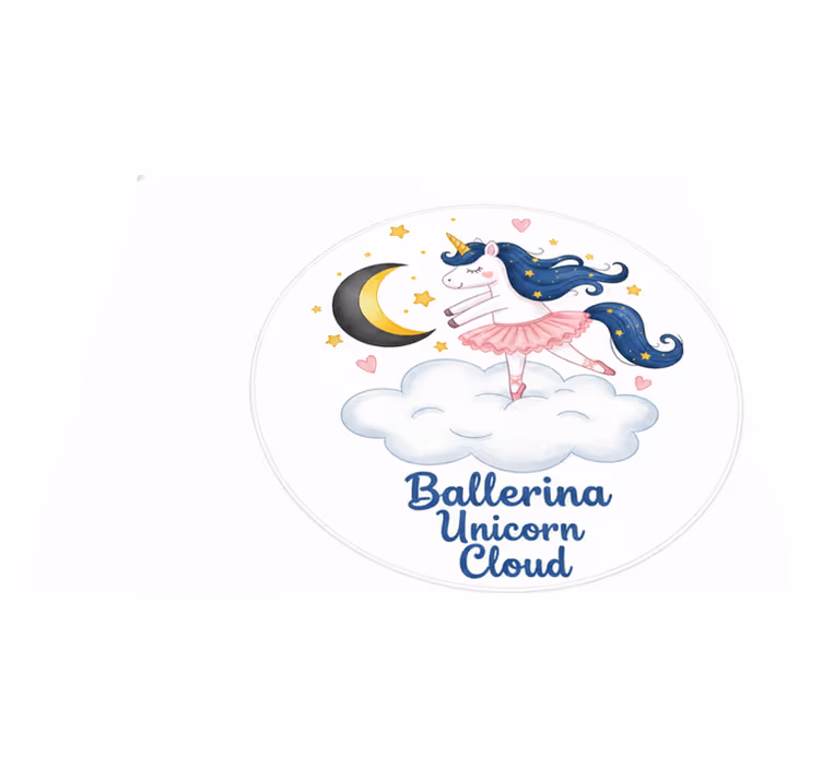 Kids carpet ballerina unicorn on cloud - TenStickers