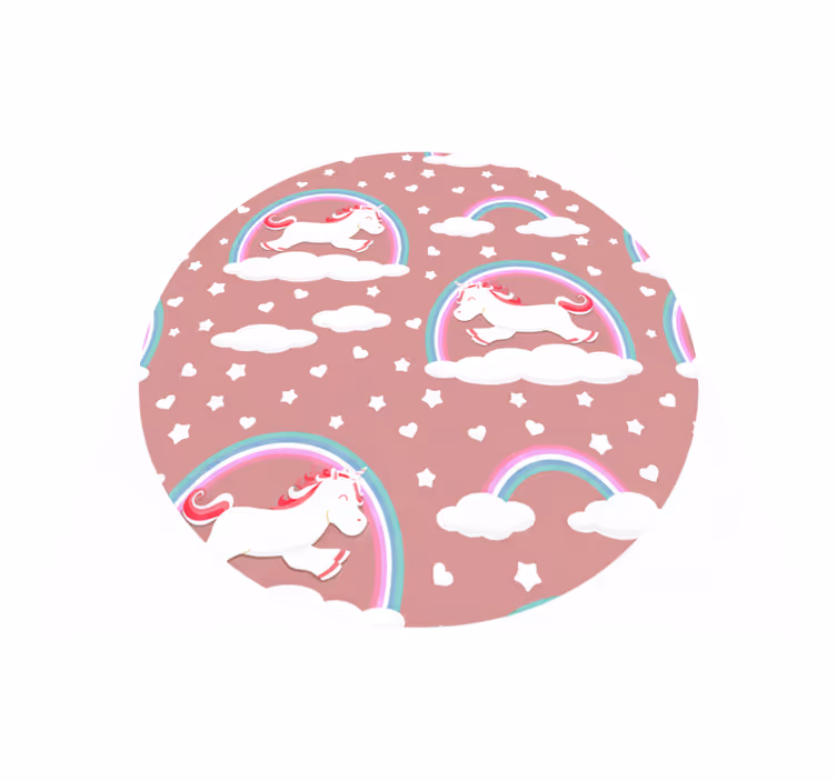 Kids carpet with sweet unicorns and rainbows pattern - TenStickers
