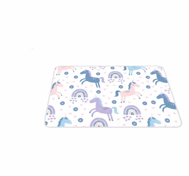 Kids carpet with sweet pastel unicorn pattern - TenStickers