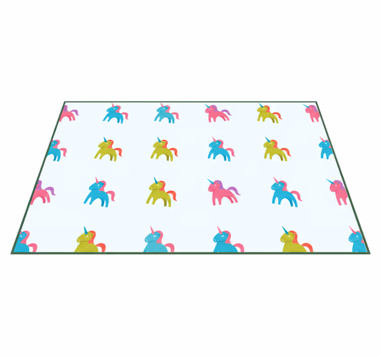 Kids carpet colorful unicorns on light blue background - TenStickers