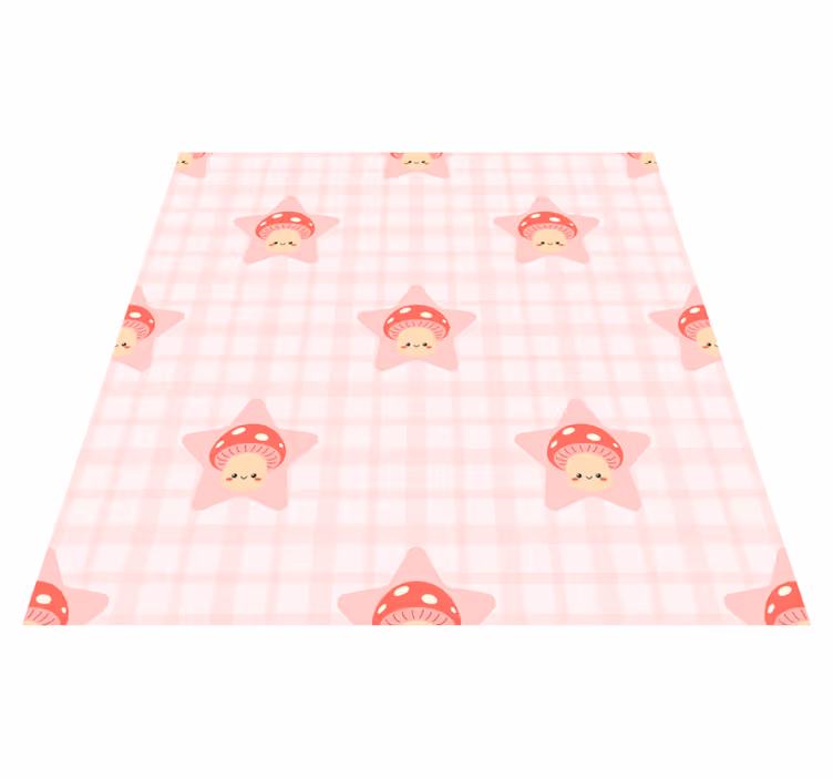 Kids carpet cute pink mushroom design - TenStickers