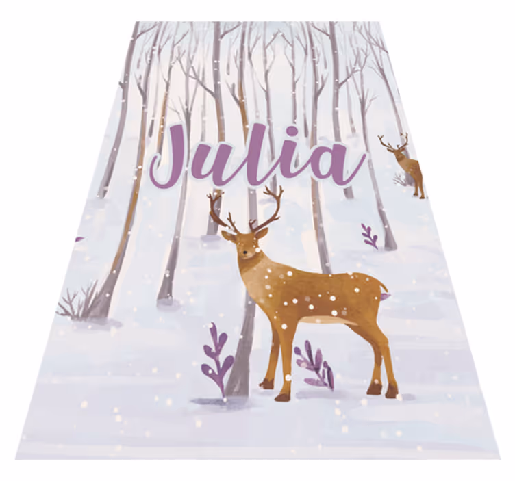 Kids carpet scandinavian winter forest animals - TenStickers