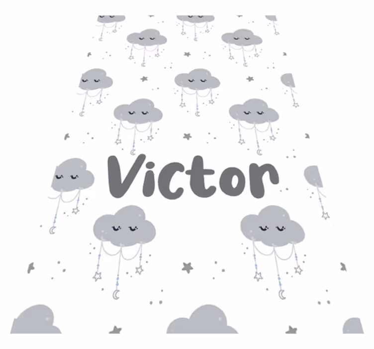 Kids carpet personalized gray pattern - TenStickers