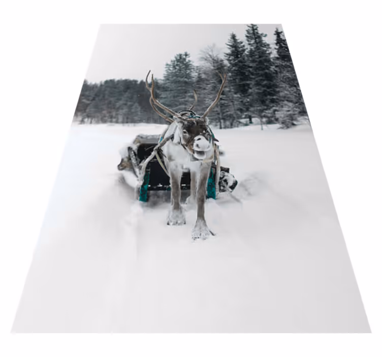 Christmas rug featuring christmas reindeer design - TenStickers