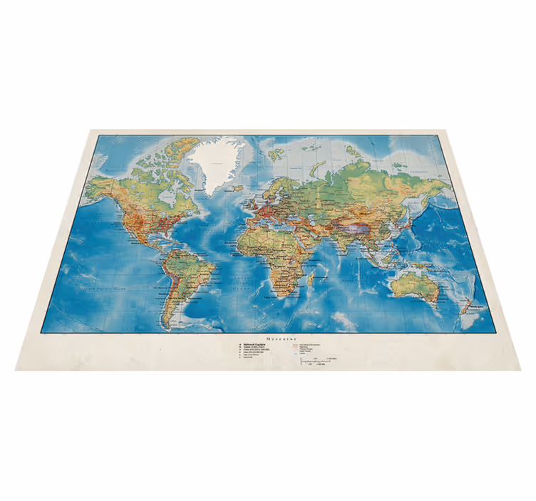 Map rug mercator style design - TenStickers