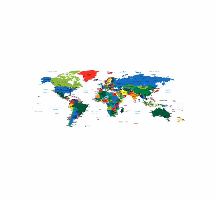 Map rug of political cartography - TenStickers