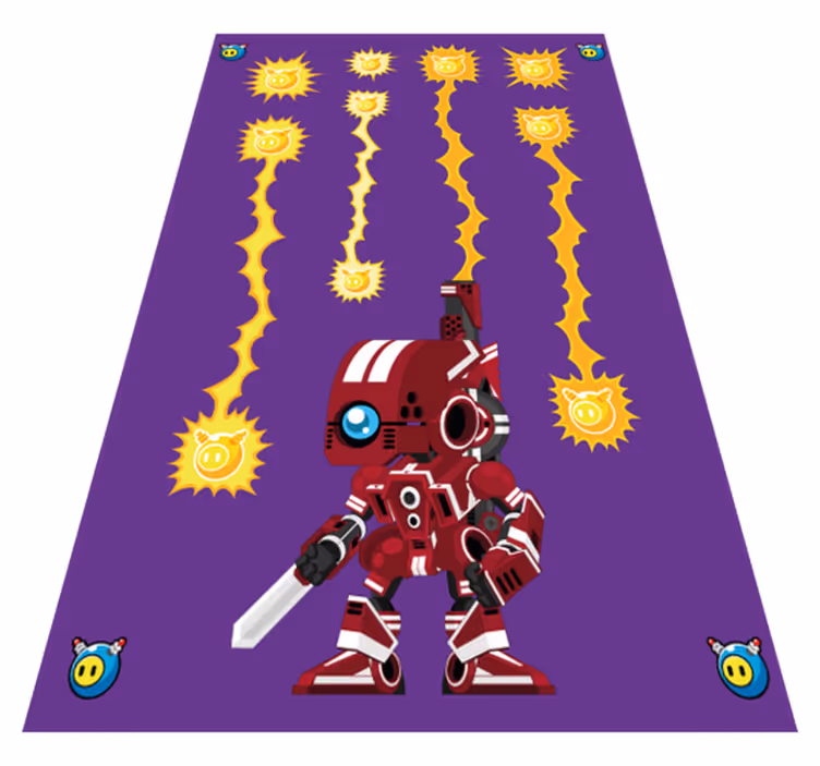 Game rug robot shooting up - TenStickers