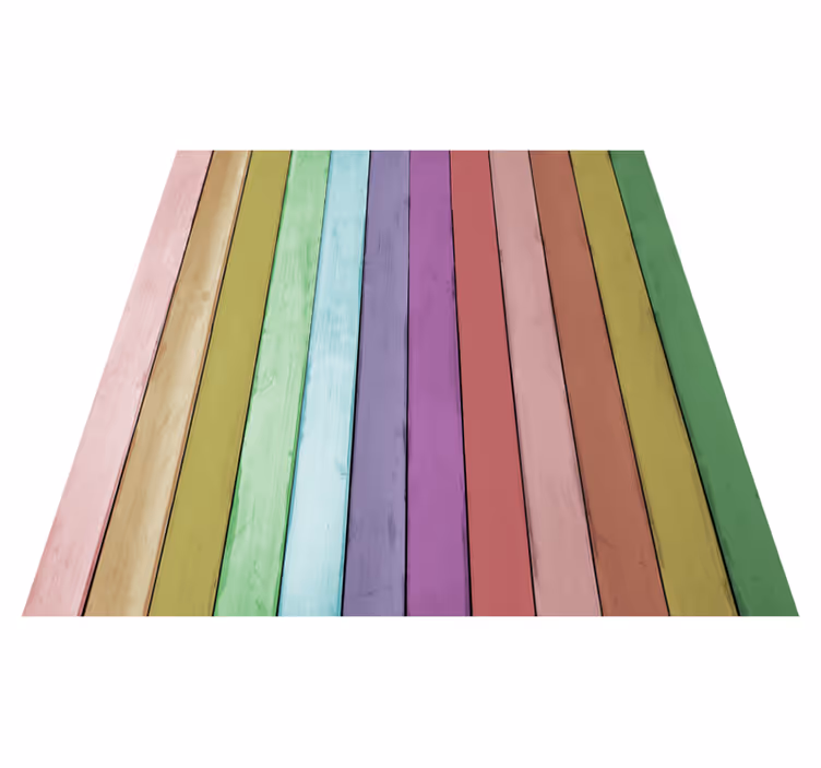 Entrance hall rug in light-colored wood planks - TenStickers