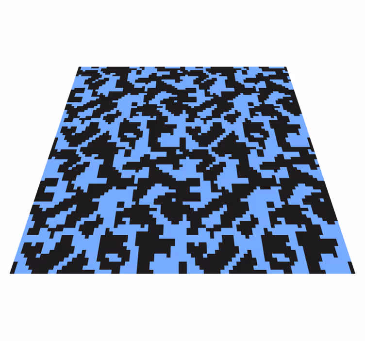 Light blue and black abstract entrance hall rug - TenStickers