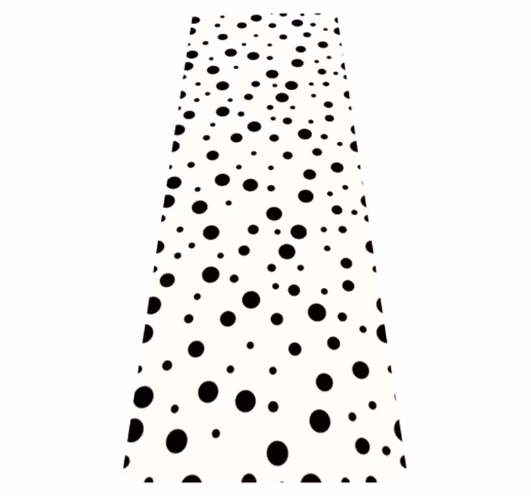 Living room rug with black polka dots on white - TenStickers