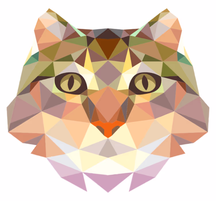 Amazing geometric cat shaped vinyl rug - TenStickers