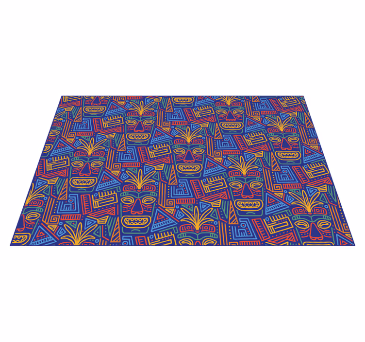 Colorful Mandala Pattern Overlay ethnic rug - TenStickers