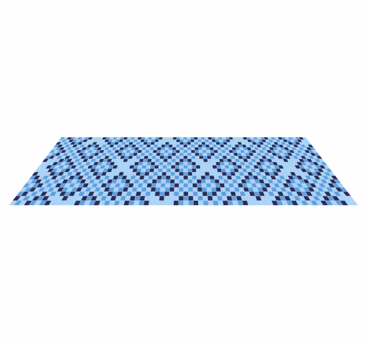 Geometric Blue Pixel Pattern - TenStickers