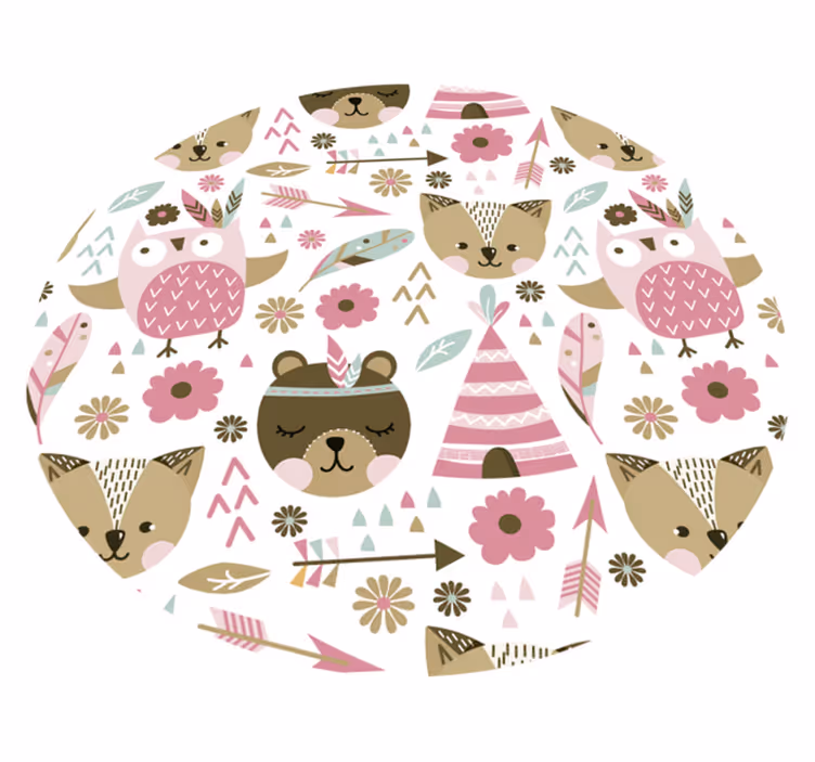 Children's Animal Patterns nursery rug - TenStickers