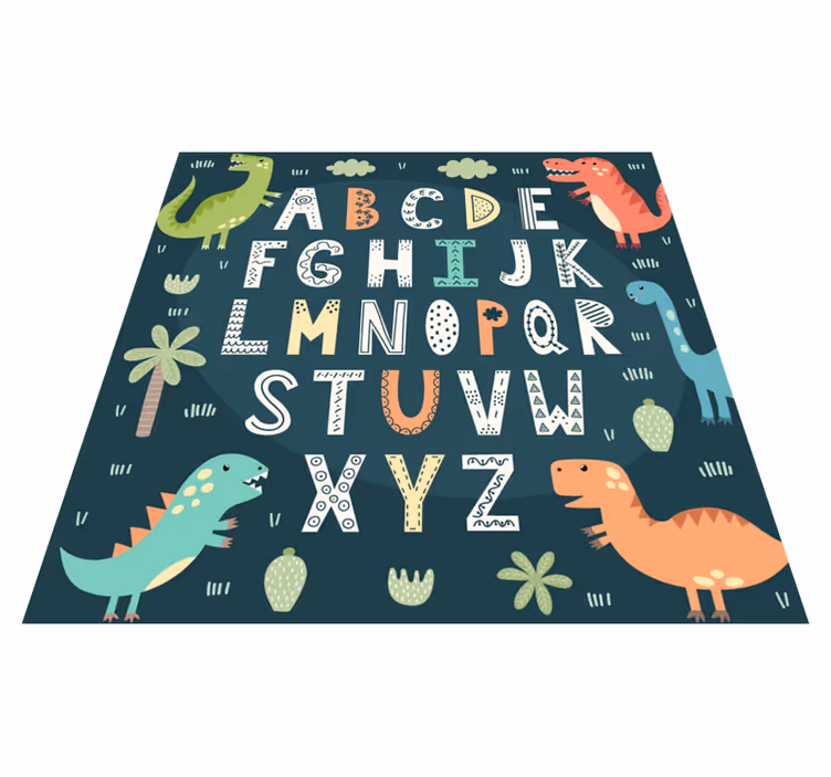 Dinosaur alphabet vinyl rug - TenStickers