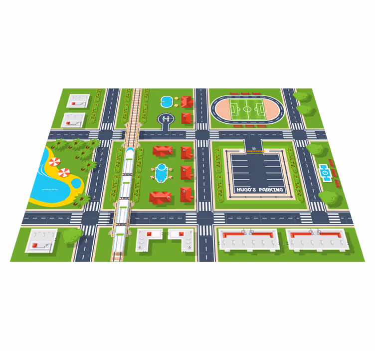 Marvellous personalizable parking  vinyl rug - TenStickers