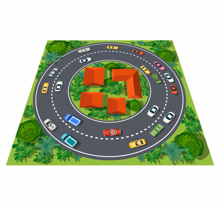 Kids rug playful circuit design for fun spaces - TenStickers